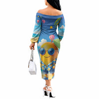 Funny Hawaii Mango Off The Shoulder Long Sleeve Dress Tropical Summer Beach Mascot Vacation LT19 - Polynesian Pride