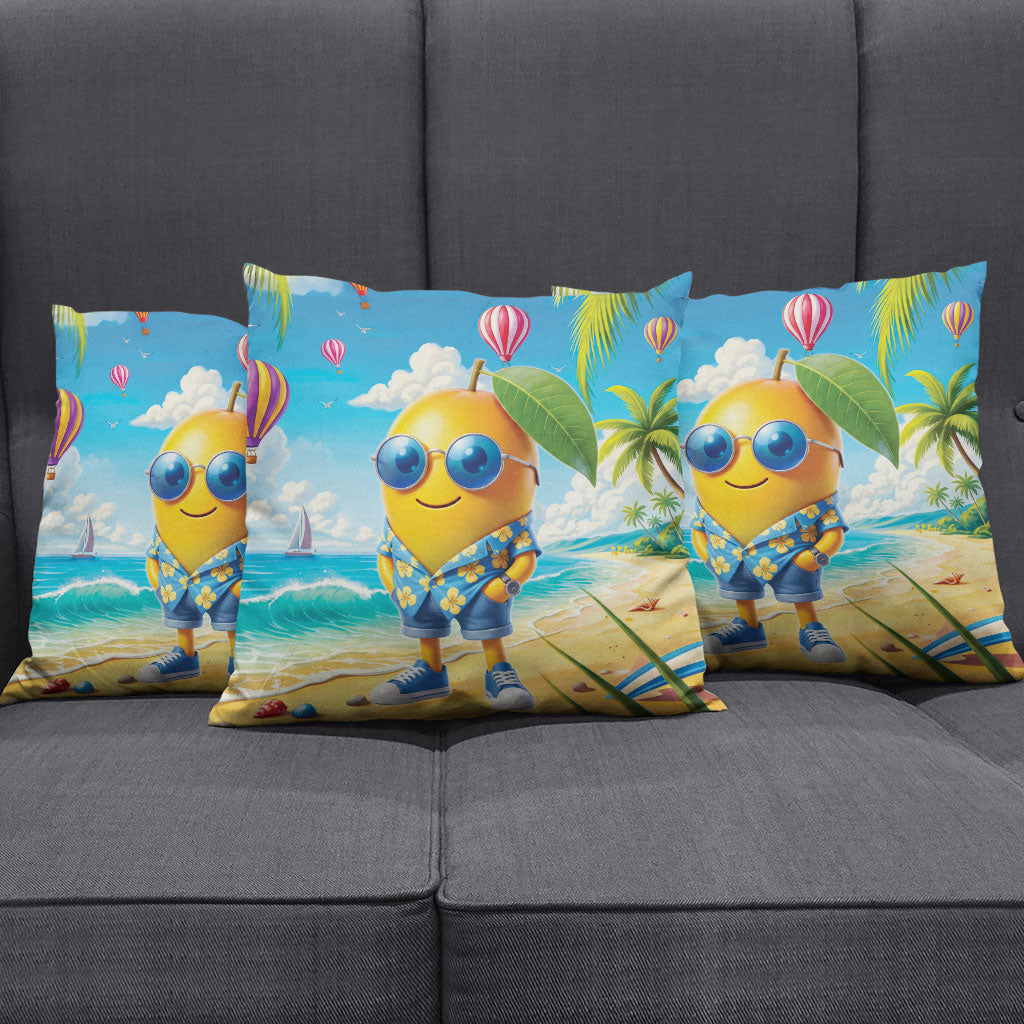 Funny Hawaii Mango Pillow Cover Tropical Summer Beach Mascot Vacation LT19 - Polynesian Pride