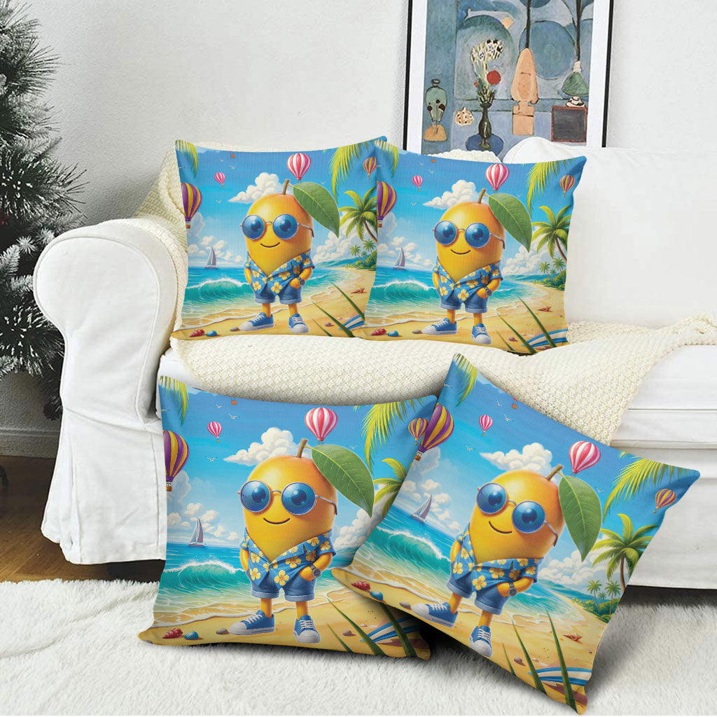 Funny Hawaii Mango Pillow Cover Tropical Summer Beach Mascot Vacation LT19 - Polynesian Pride