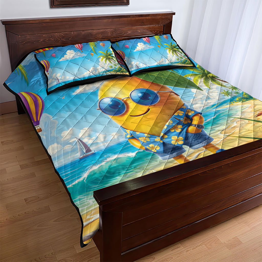 Funny Hawaii Mango Quilt Bed Set Tropical Summer Beach Mascot Vacation LT19 - Polynesian Pride