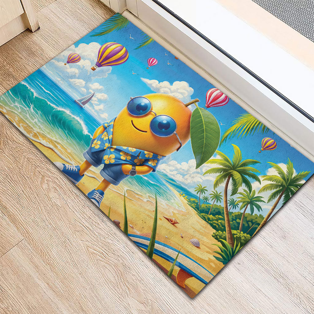Funny Hawaii Mango Rubber Doormat Tropical Summer Beach Mascot Vacation LT19 - Polynesian Pride