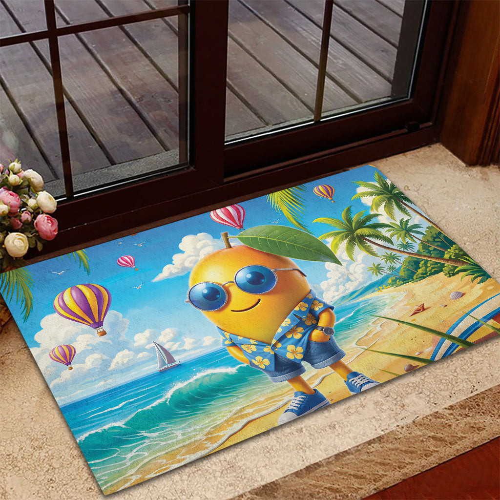 Funny Hawaii Mango Rubber Doormat Tropical Summer Beach Mascot Vacation LT19 - Polynesian Pride
