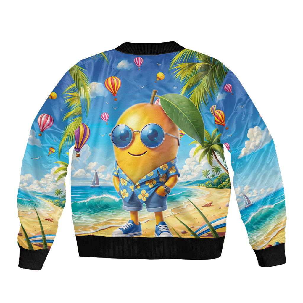 Funny Hawaii Mango Sleeve Zip Bomber Jacket Tropical Summer Beach Mascot Vacation LT19 - Polynesian Pride