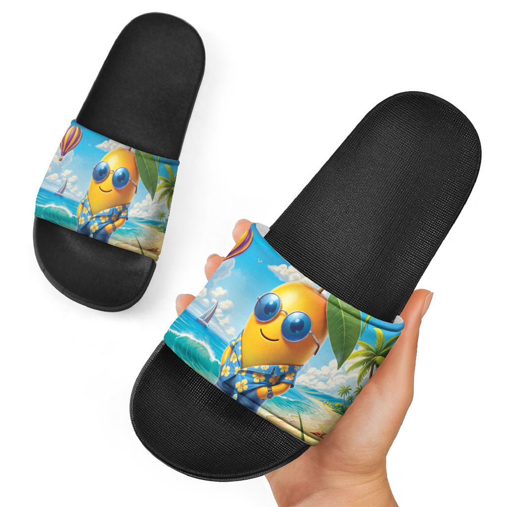 Funny Hawaii Mango Slide Sandals Tropical Summer Beach Mascot Vacation LT19 - Polynesian Pride