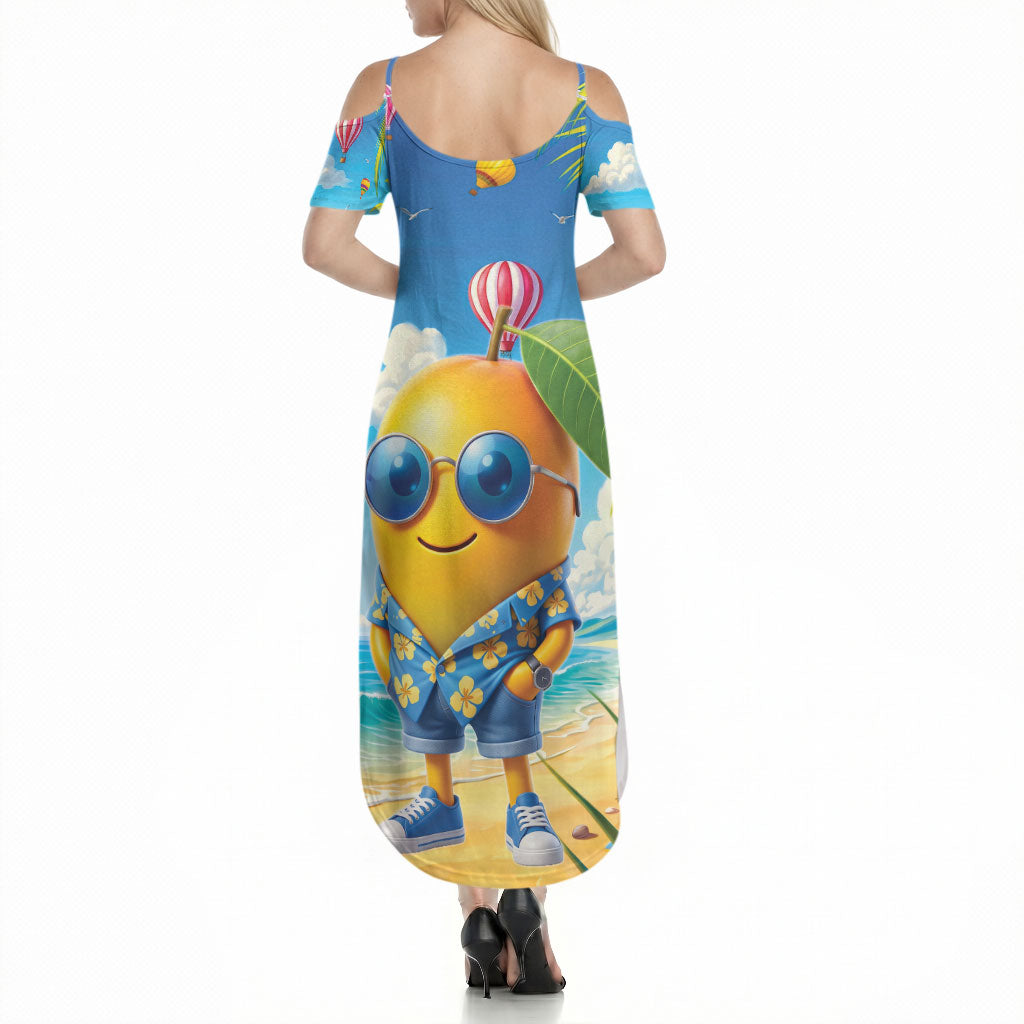 Funny Hawaii Mango Summer Maxi Dress Tropical Summer Beach Mascot Vacation LT19 - Polynesian Pride