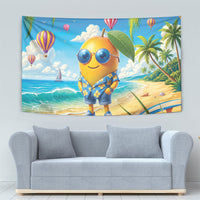 Funny Hawaii Mango Tapestry Tropical Summer Beach Mascot Vacation LT19 - Polynesian Pride