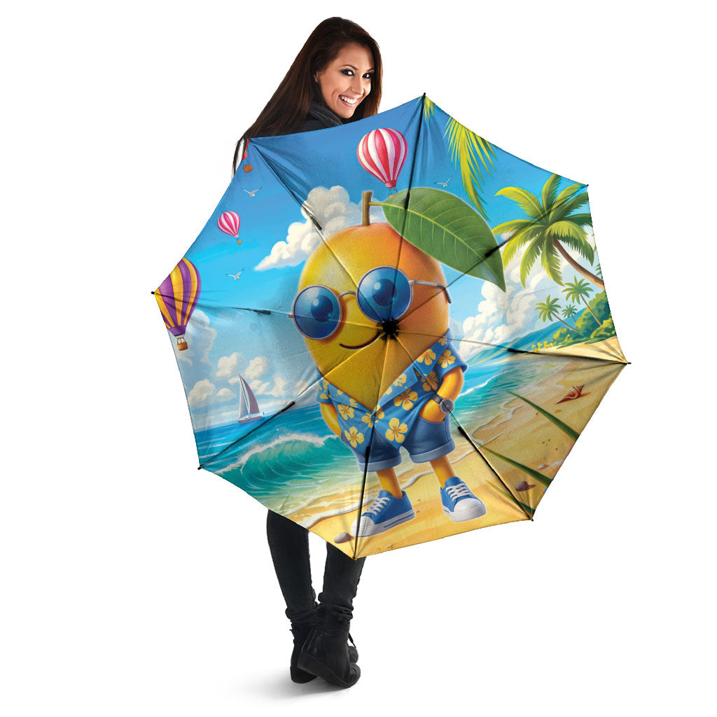 Funny Hawaii Mango Umbrella Tropical Summer Beach Mascot Vacation LT19 - Polynesian Pride