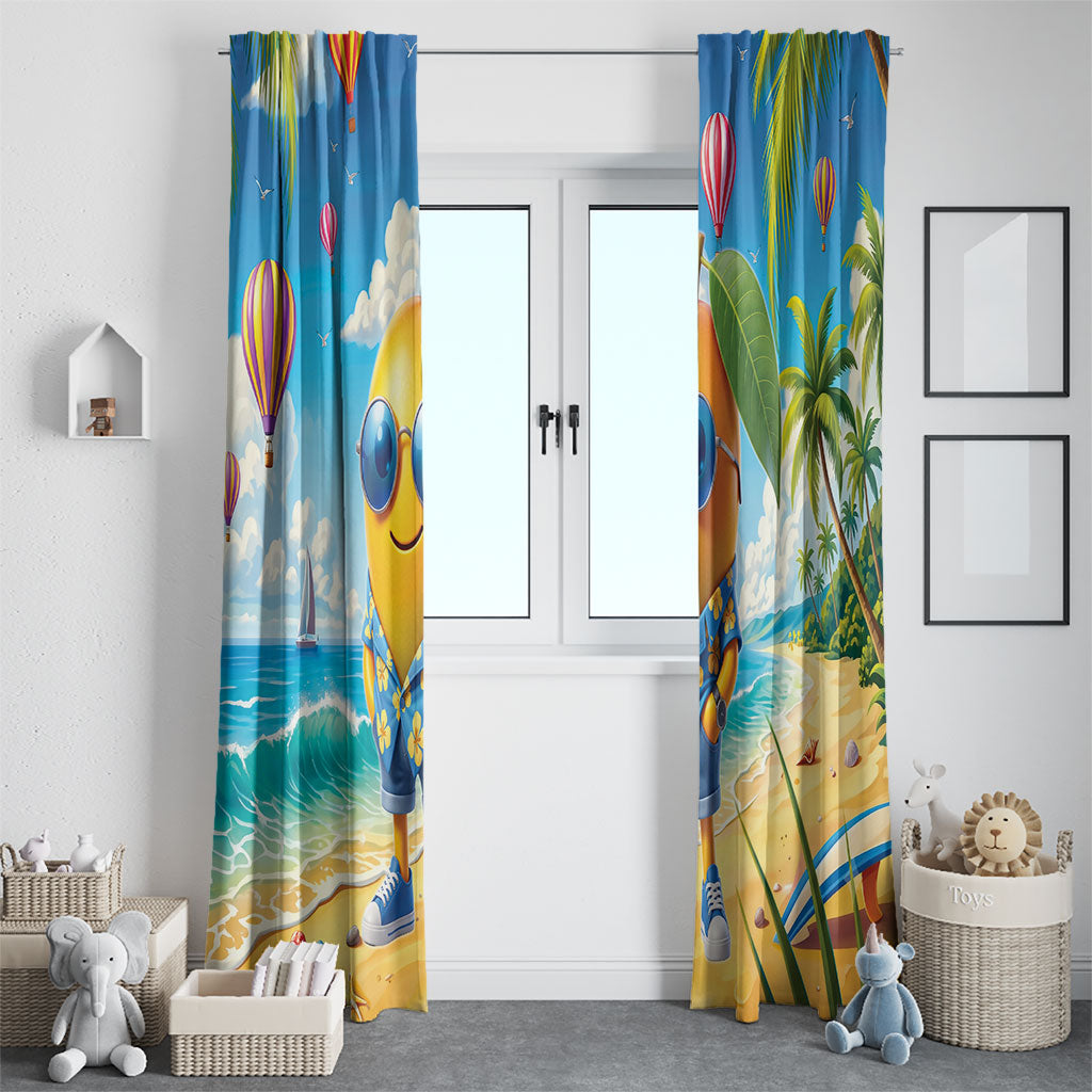 Funny Hawaii Mango Window Curtain Tropical Summer Beach Mascot Vacation LT19 - Polynesian Pride