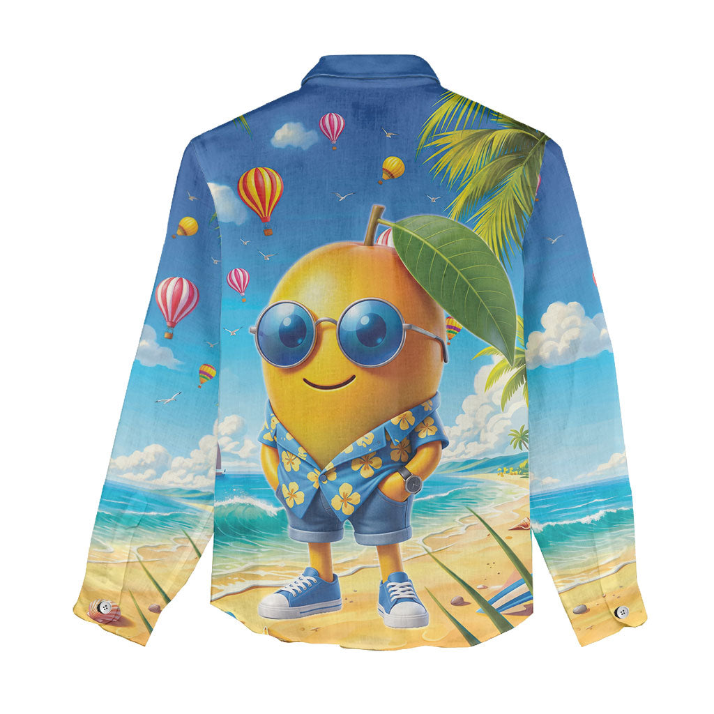 Funny Hawaii Mango Women Casual Shirt Tropical Summer Beach Mascot Vacation LT19 - Polynesian Pride
