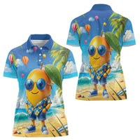 Funny Hawaii Mango Women Polo Shirt Tropical Summer Beach Mascot Vacation LT19 - Polynesian Pride