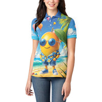 Funny Hawaii Mango Women Polo Shirt Tropical Summer Beach Mascot Vacation LT19 - Polynesian Pride
