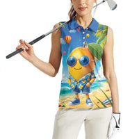 Funny Hawaii Mango Women Sleeveless Polo Shirt Tropical Summer Beach Mascot Vacation LT19 - Polynesian Pride