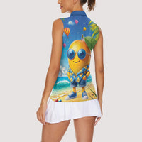Funny Hawaii Mango Women Sleeveless Polo Shirt Tropical Summer Beach Mascot Vacation LT19 - Polynesian Pride