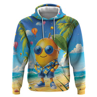 Funny Hawaii Mango Zip Hoodie Tropical Summer Beach Mascot Vacation LT19 Pullover Hoodie Blue - Polynesian Pride