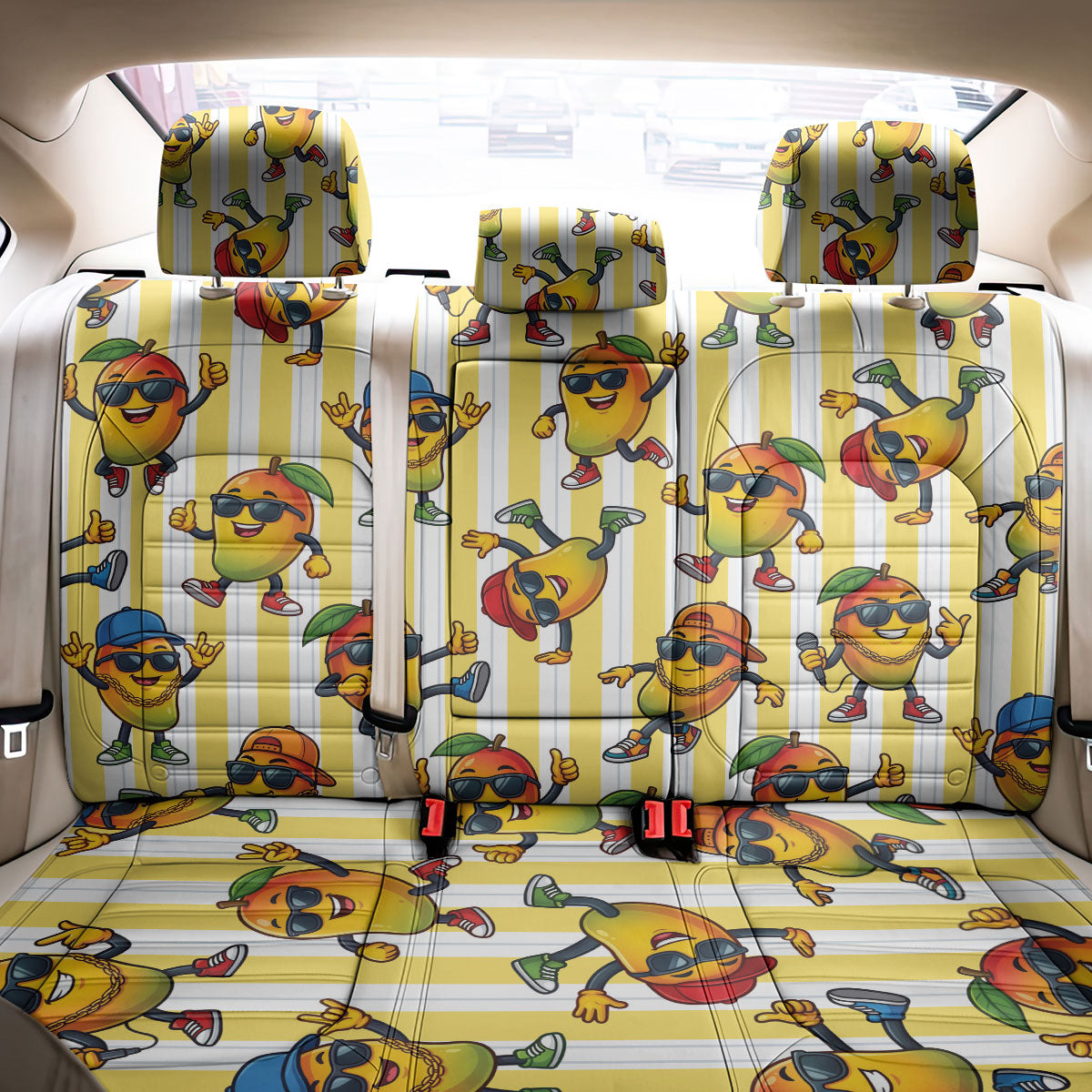 Funny Hawaii Mango Hip Hop Cartoon Back Car Seat Cover Summer Beach Party LT19 - Polynesian Pride