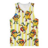 Funny Hawaii Mango Hip Hop Cartoon Basketball Jersey Summer Beach Party LT19 Unisex Yellow - Polynesian Pride