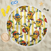 Funny Hawaii Mango Hip Hop Cartoon Beach Blanket Summer Beach Party LT19 One Size 150cm Yellow - Polynesian Pride