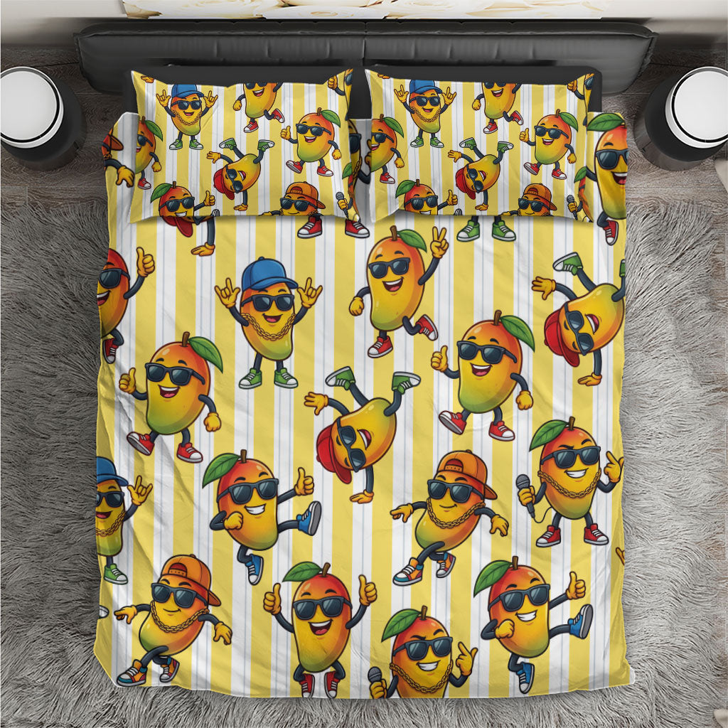 Funny Hawaii Mango Hip Hop Cartoon Bedding Set Summer Beach Party LT19 Yellow - Polynesian Pride