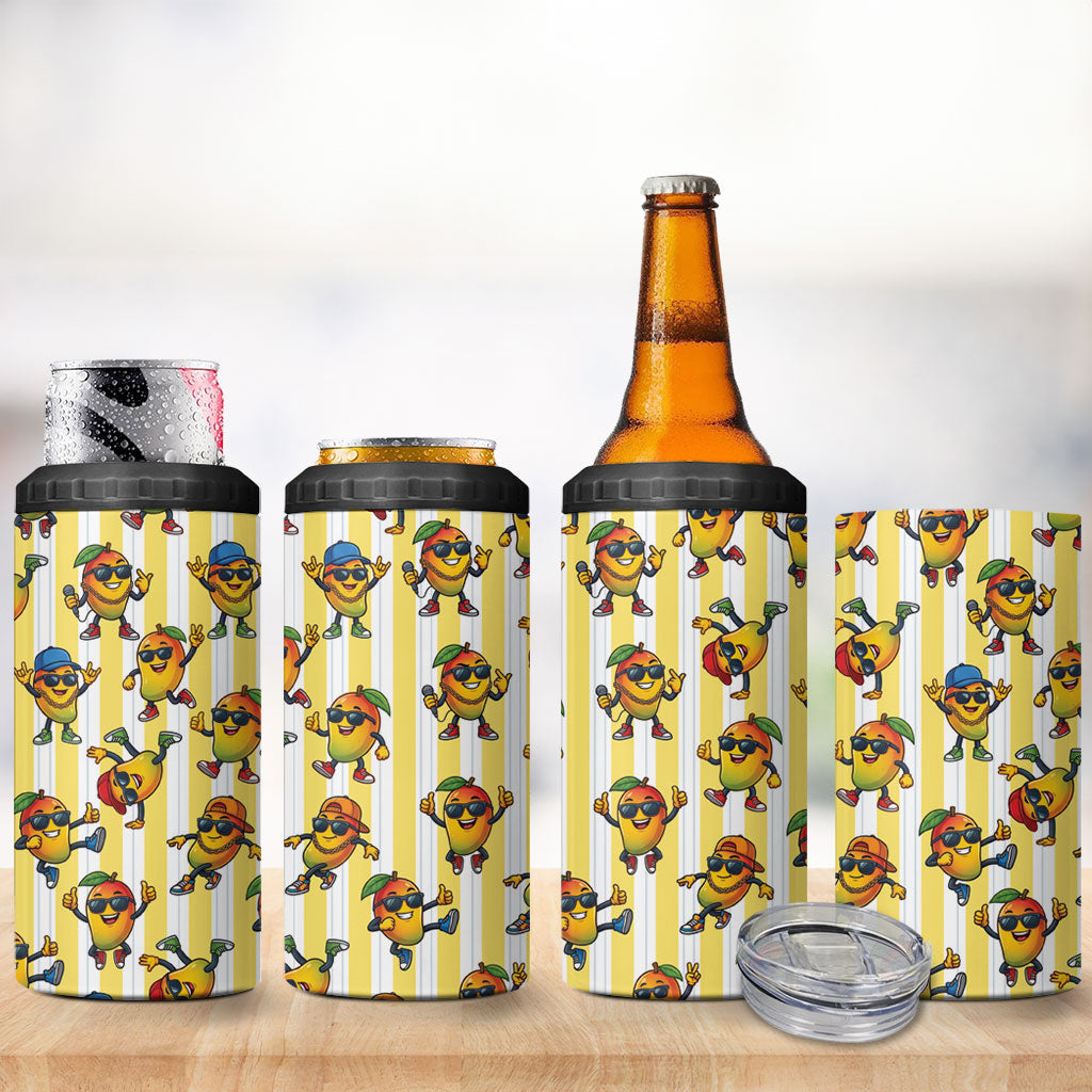 Funny Hawaii Mango Hip Hop Cartoon 4 in 1 Can Cooler Tumbler Summer Beach Party LT19 - Polynesian Pride