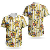 Funny Hawaii Mango Hip Hop Cartoon Couples Matching Short Sleeve Bodycon Dress and Hawaiian Shirt Summer Beach Party LT19 - Polynesian Pride