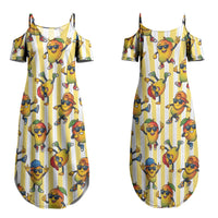Funny Hawaii Mango Hip Hop Cartoon Couples Matching Summer Maxi Dress and Hawaiian Shirt Summer Beach Party LT19 - Polynesian Pride
