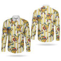 Funny Hawaii Mango Hip Hop Cartoon Couples Matching Tank Maxi Dress and Long Sleeve Button Shirt Summer Beach Party LT19 - Polynesian Pride