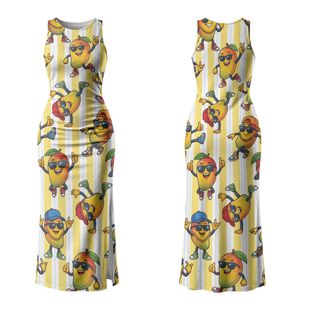 Funny Hawaii Mango Hip Hop Cartoon Couples Matching Tank Maxi Dress and Long Sleeve Button Shirt Summer Beach Party LT19 - Polynesian Pride