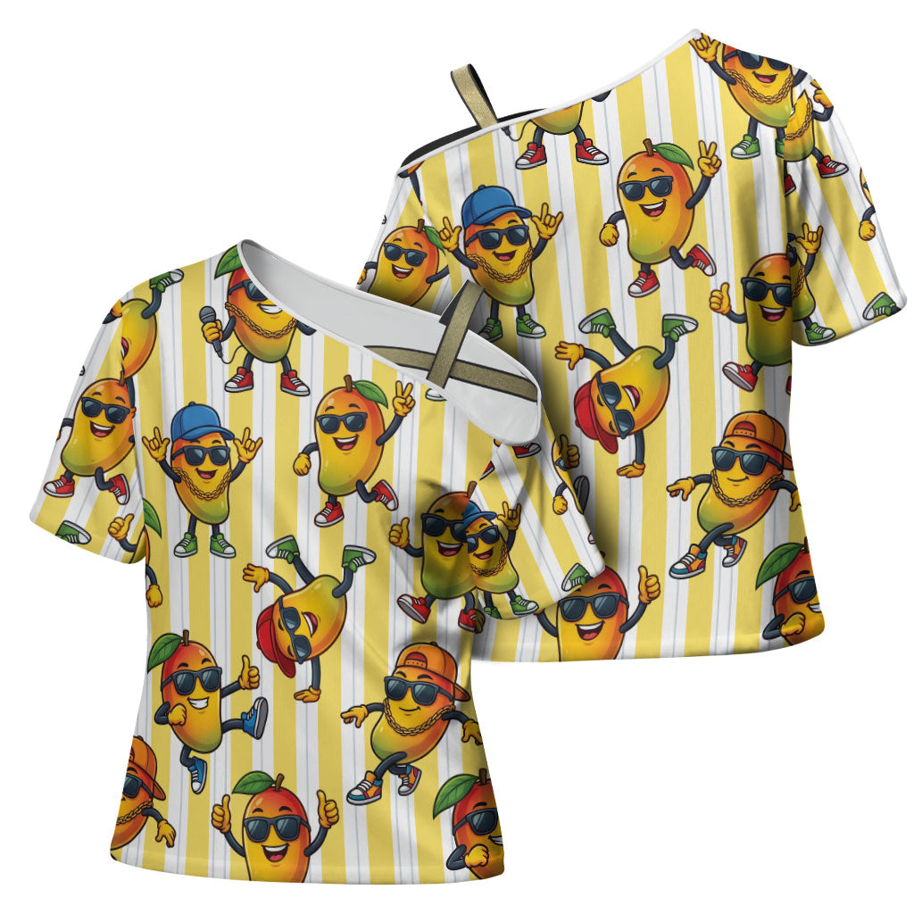 Funny Hawaii Mango Hip Hop Cartoon Cross Shoulder Shirt Summer Beach Party LT19 - Polynesian Pride