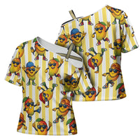 Funny Hawaii Mango Hip Hop Cartoon Cross Shoulder Shirt Summer Beach Party LT19 - Polynesian Pride