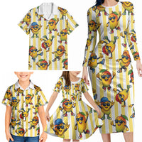 Funny Hawaii Mango Hip Hop Cartoon Family Matching Long Sleeve Bodycon Dress and Hawaiian Shirt Summer Beach Party LT19 - Polynesian Pride