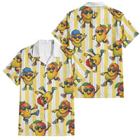Funny Hawaii Mango Hip Hop Cartoon Family Matching Puletasi and Hawaiian Shirt Summer Beach Party LT19 Dad's Shirt - Short Sleeve Yellow - Polynesian Pride