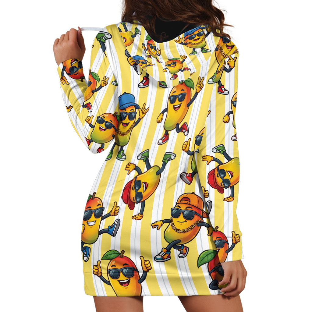 Funny Hawaii Mango Hip Hop Cartoon Hoodie Dress Summer Beach Party LT19 - Polynesian Pride
