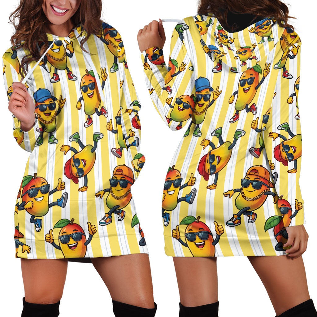 Funny Hawaii Mango Hip Hop Cartoon Hoodie Dress Summer Beach Party LT19 - Polynesian Pride