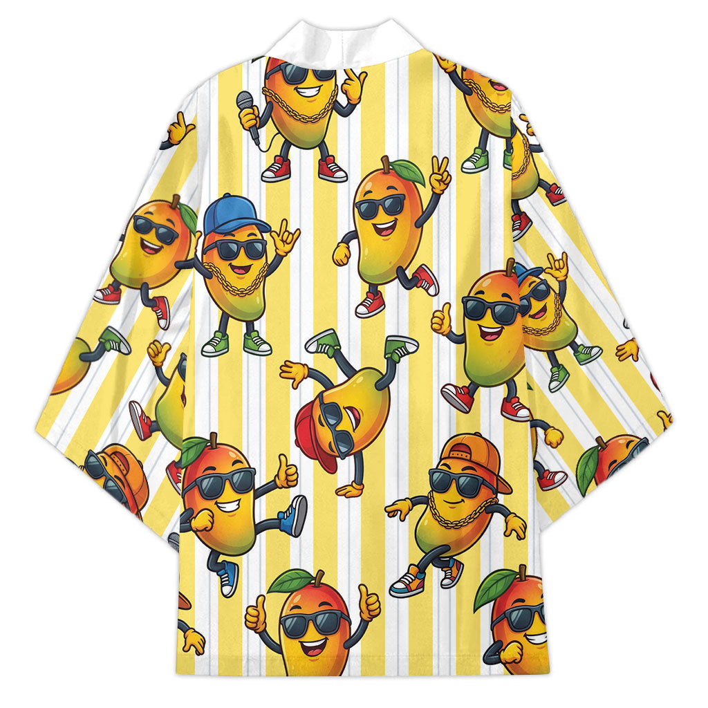 Funny Hawaii Mango Hip Hop Cartoon Kimono Summer Beach Party LT19 - Polynesian Pride