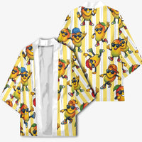Funny Hawaii Mango Hip Hop Cartoon Kimono Summer Beach Party LT19 - Polynesian Pride