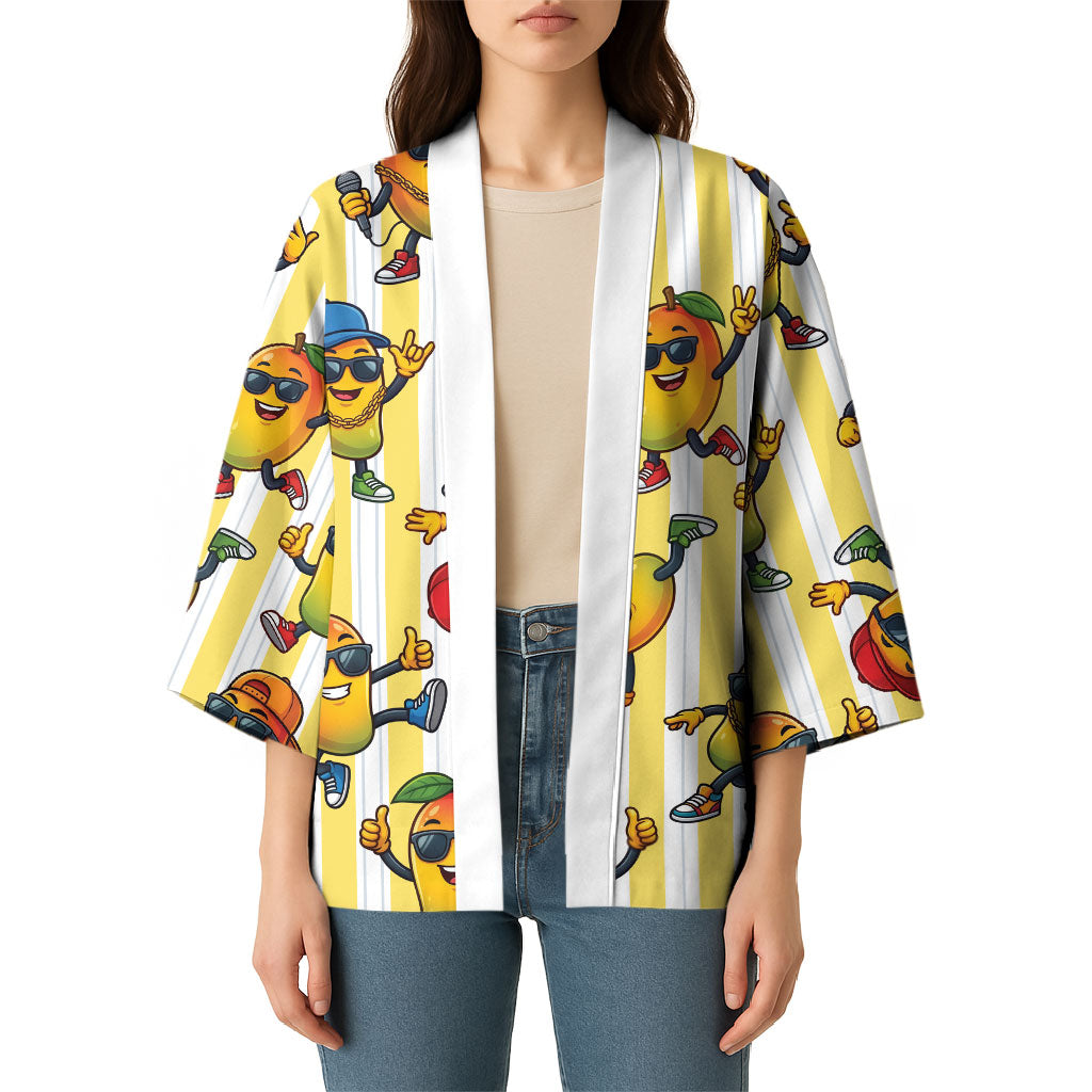 Funny Hawaii Mango Hip Hop Cartoon Kimono Summer Beach Party LT19 - Polynesian Pride