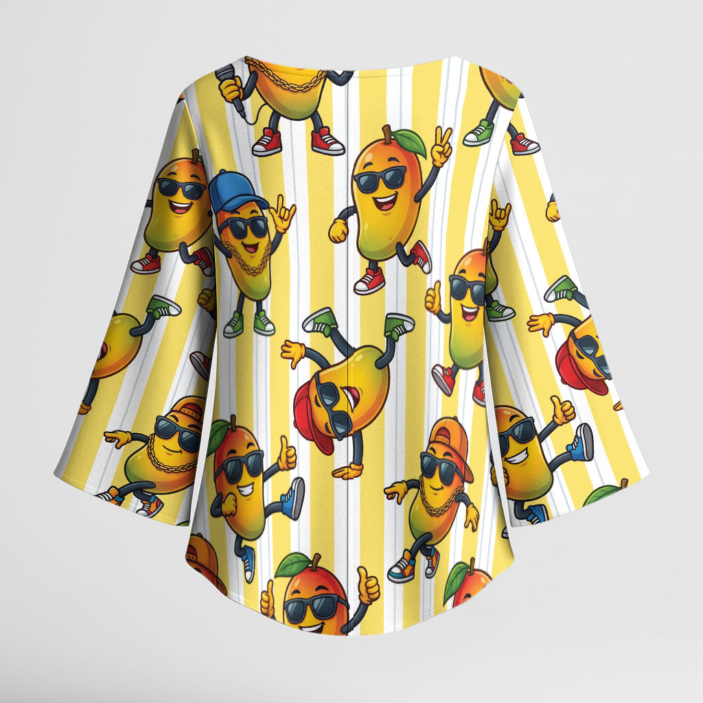Funny Hawaii Mango Hip Hop Cartoon Kimono Sleeve Blouse Summer Beach Party LT19 - Polynesian Pride