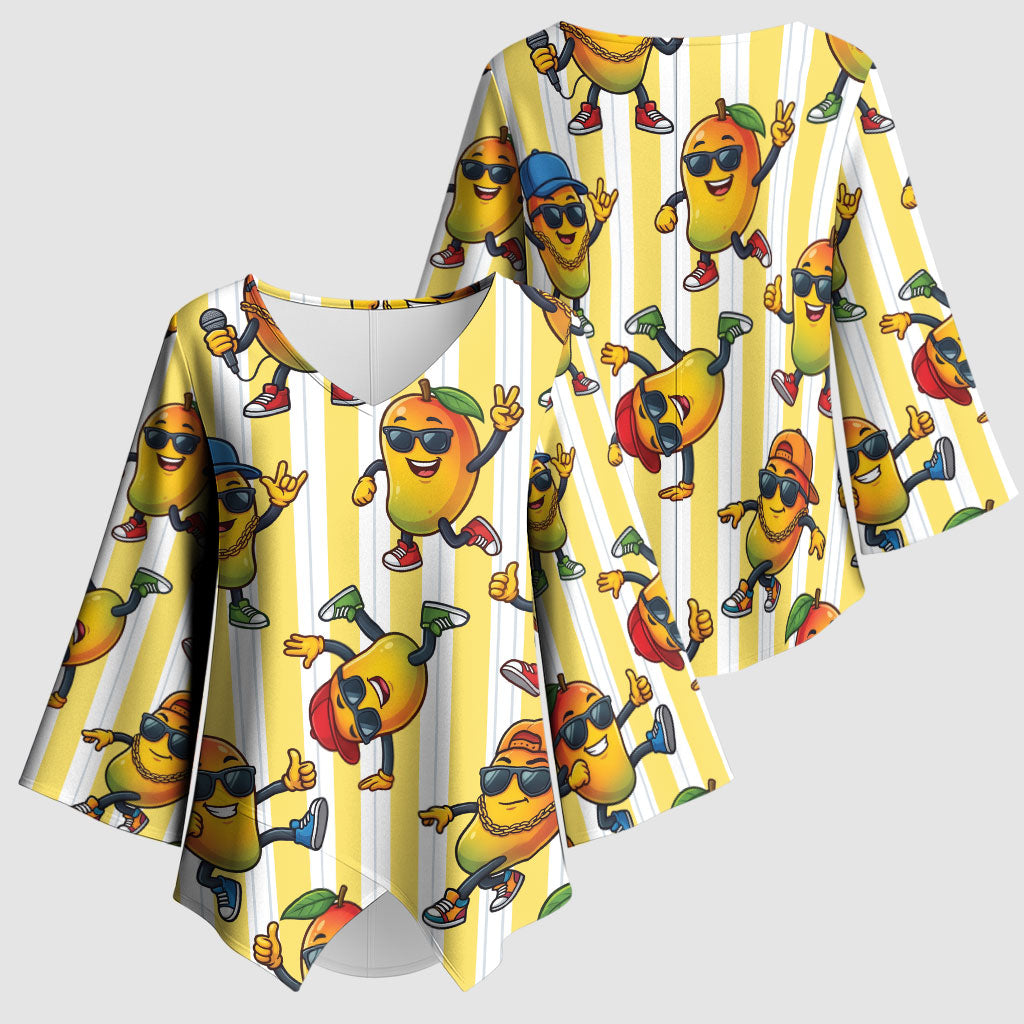 Funny Hawaii Mango Hip Hop Cartoon Kimono Sleeve Blouse Summer Beach Party LT19 - Polynesian Pride