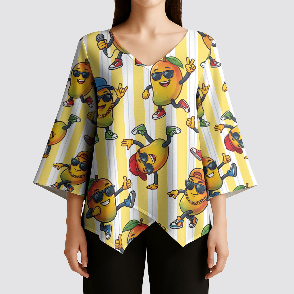Funny Hawaii Mango Hip Hop Cartoon Kimono Sleeve Blouse Summer Beach Party LT19 - Polynesian Pride