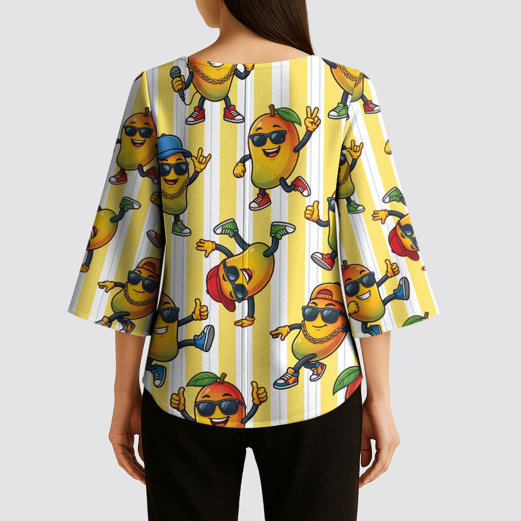 Funny Hawaii Mango Hip Hop Cartoon Kimono Sleeve Blouse Summer Beach Party LT19 - Polynesian Pride