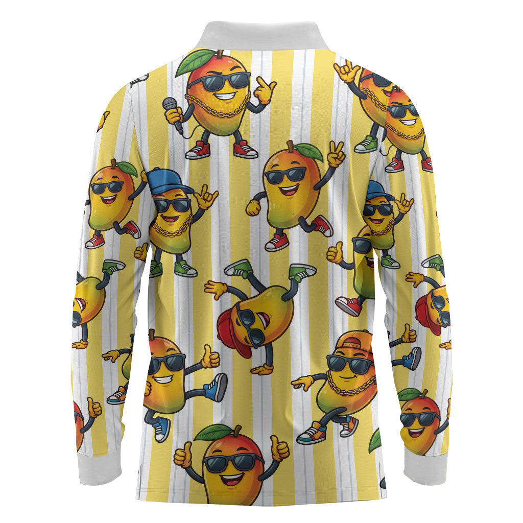 Funny Hawaii Mango Hip Hop Cartoon Long Sleeve Polo Shirt Summer Beach Party LT19 - Polynesian Pride