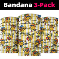 Funny Hawaii Mango Hip Hop Cartoon Neck Gaiter Summer Beach Party LT19 package One Size: 25*50cm Yellow - Polynesian Pride
