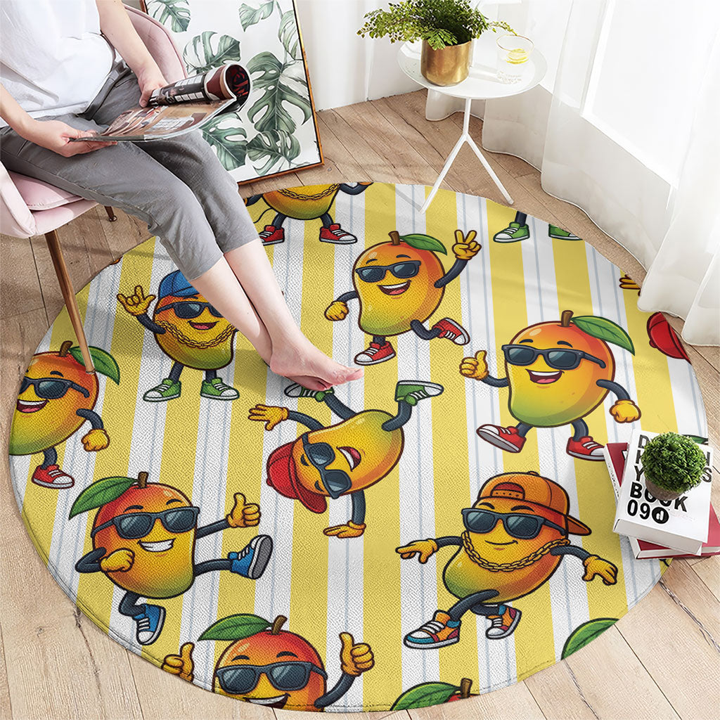 Funny Hawaii Mango Hip Hop Cartoon Round Carpet Summer Beach Party LT19 - Polynesian Pride