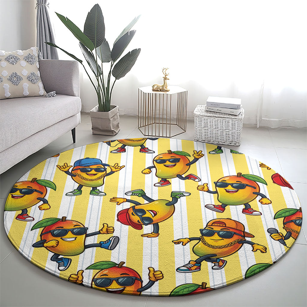 Funny Hawaii Mango Hip Hop Cartoon Round Carpet Summer Beach Party LT19 - Polynesian Pride