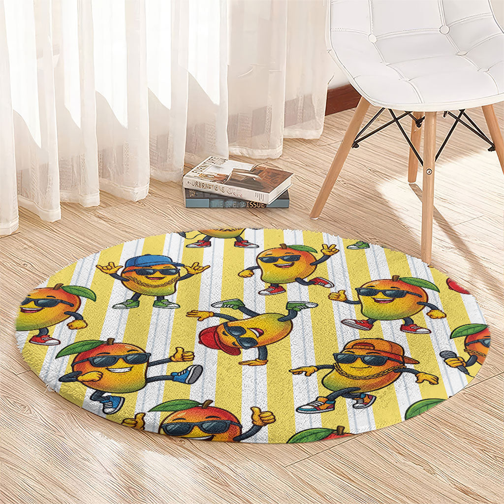 Funny Hawaii Mango Hip Hop Cartoon Round Carpet Summer Beach Party LT19 - Polynesian Pride