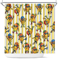 Funny Hawaii Mango Hip Hop Cartoon Shower Curtain Summer Beach Party LT19 Yellow - Polynesian Pride