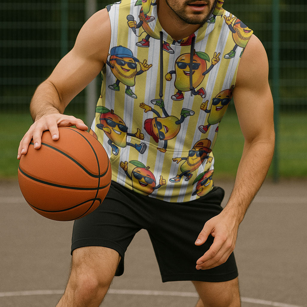 Funny Hawaii Mango Hip Hop Cartoon Sleeveless Hoodie Summer Beach Party LT19 - Polynesian Pride