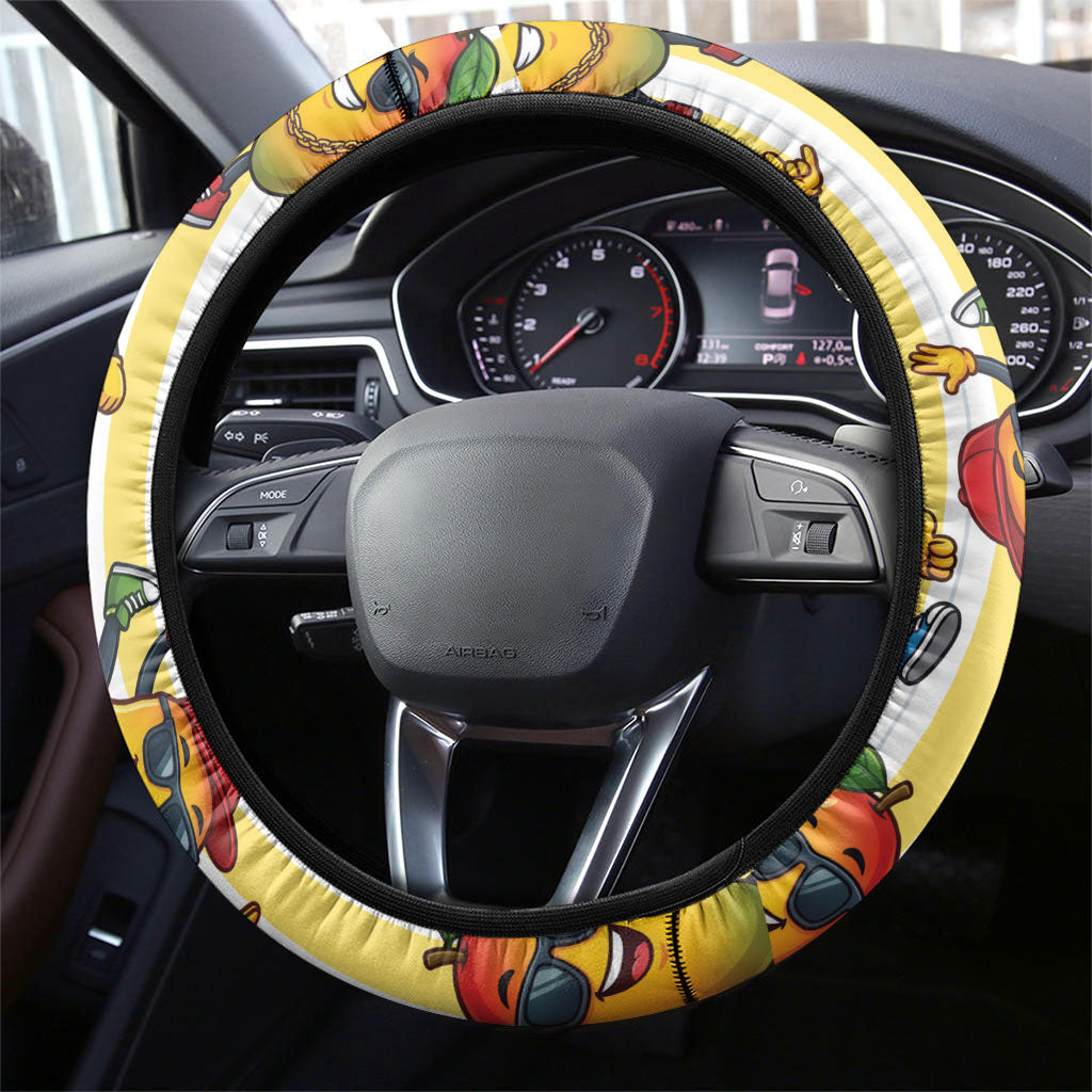 Funny Hawaii Mango Hip Hop Cartoon Steering Wheel Cover Summer Beach Party LT19 - Polynesian Pride