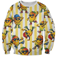 Funny Hawaii Mango Hip Hop Cartoon Sweatshirt Summer Beach Party LT19 Unisex Yellow - Polynesian Pride