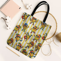 Funny Hawaii Mango Hip Hop Cartoon Tote Bag Summer Beach Party LT19 Black Strap One Size Yellow - Polynesian Pride
